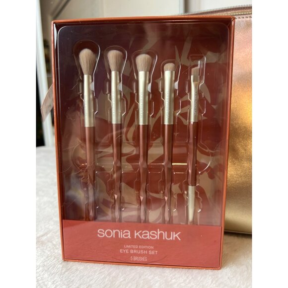 NWT Sonia Kashuk Dome Cosmetic Bag, Small Bag, Make-up Brush Set - Rose Gold Met - Picture 4 of 8